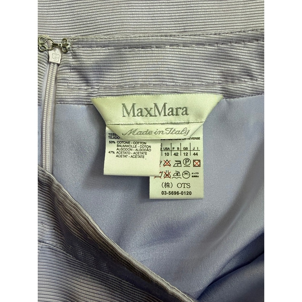 Max Mara Lavender Textured Cotton Blend Pencil Skirt Made in Italy Size 10‎ - Picture 3 of 7